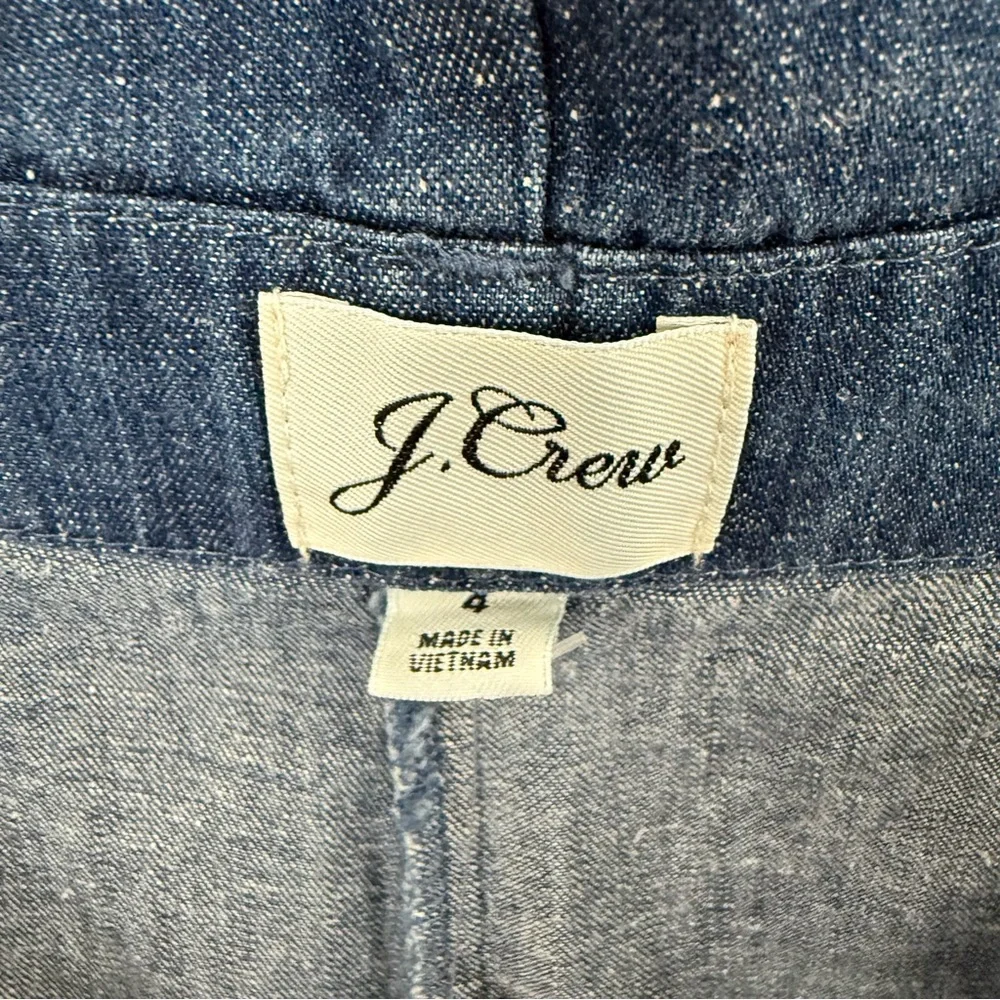J. Crew Chambray Paper Bag Waist Ankle Pants Size 4 NEW - Picture 10 of 13